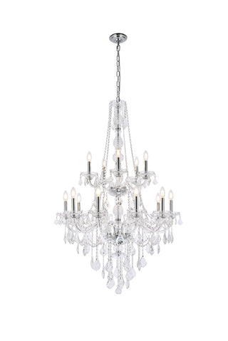 Verona 15 light Chrome Chandelier Clear Royal Cut Crystal