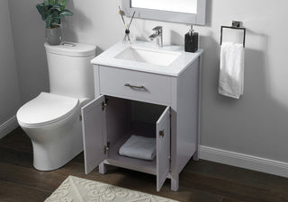 24 Inch SIngle Bathroom Vanity In Grey