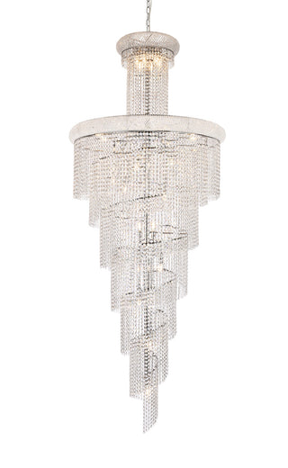 Spiral 32 light Chrome Chandelier Clear Royal Cut Crystal