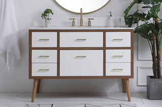 48 inch bathroom Vanity in White with Backsplash