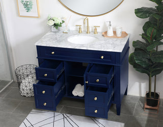 42 inch Single bathroom vanity in blue