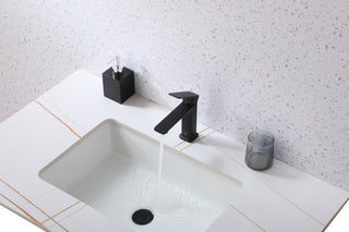 Lena Single Hole Single Handle Bathroom Faucet in Matte Black