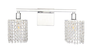 Phineas 2 light Chrome and Clear Crystals wall sconce