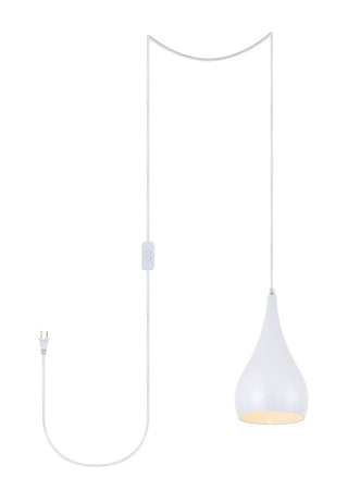 Nora 1 Light white plug-in pendant