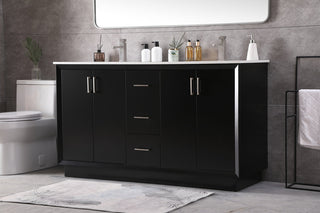 60 Inch Double Bathroom Vanity In Black