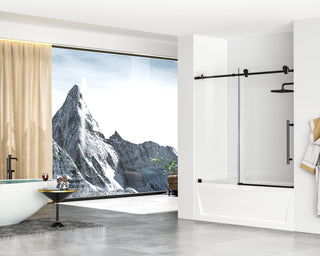 Frameless tub door 60 x 60 Matte Black