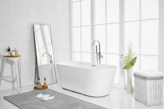 65 inch soaking roll top bathtub in glossy white