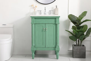 24 inch Single bathroom vanity in vintage mint