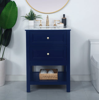 24 inch Single bathroom vanity in Blue