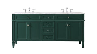 72 inch double bathroom vanity in green