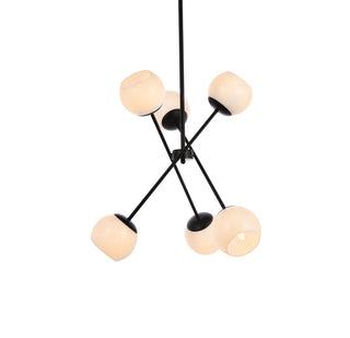 Axl 24 inch pendant in black with white shade