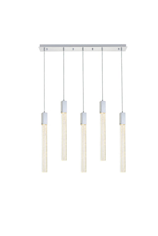 Weston 5 lights pendant in chrome