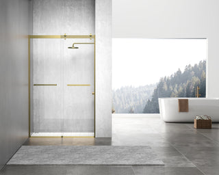 Semi-frameless shower door 48 x 76 Brushed Gold