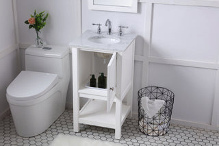 19 in. Single bathroom vanity set in White