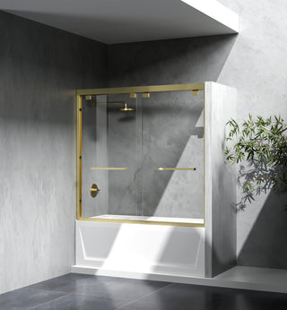 Semi-frameless tub door 60 x 60 Brushed Gold