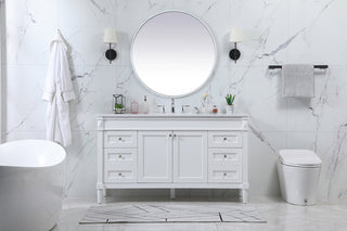 60 inch Single bathroom vanity in white