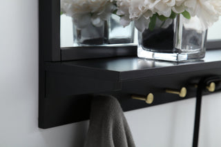 Entryway mirror with shelf  28 inch x 21 inch in black