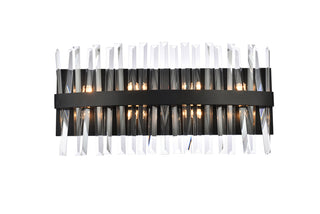 Serephina 24 inch crystal bath sconce in black