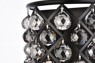 Madison 1 light Matte Black Wall Sconce Silver Shade (Grey) Royal Cut Crystal