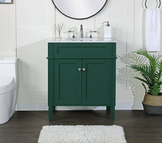 30 inch Single bathroom vanity in green