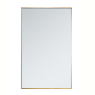 Metal frame rectangle mirror 30 inch in Brass