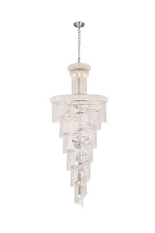 Spiral 28 light Chrome Chandelier Clear Royal Cut Crystal