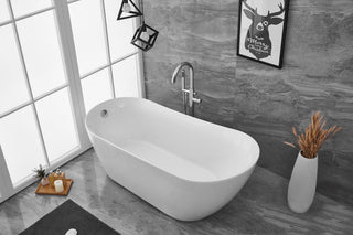 67 inch soaking Single slipper bathtub in glossy white