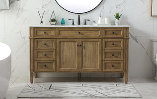 60 inch Single bathroom vanity in driftwood