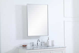 Metal mirror medicine cabinet 20 inch x 28 inch in silver