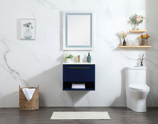 24 inch Single bathroom vanity in blue