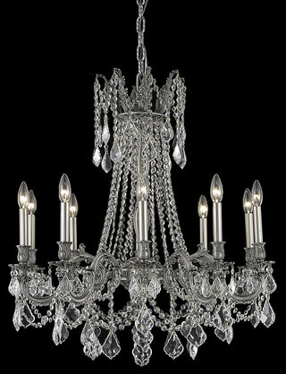 Rosalia 10 light Pewter Chandelier Clear Royal Cut Crystal