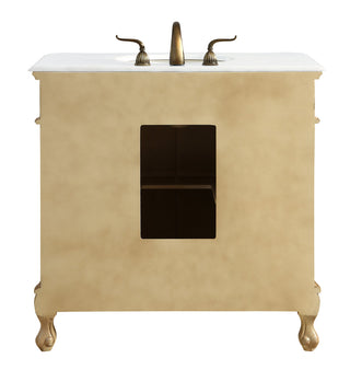 36 inch Single Bathroom vanity in Antique Beige with ivory white engineered marble