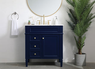 32 inch Single bathroom vanity in blue