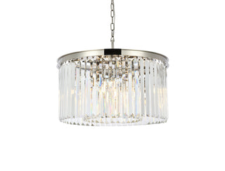 Sydney 8 light polished nickel Chandelier Clear Royal Cut Crystal