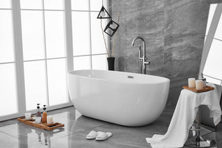 67 inch soaking roll top bathtub in glossy white