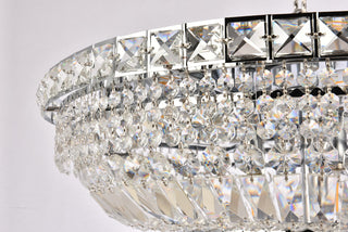 Tranquil 12 light Chrome Flush Mount Clear Royal Cut Crystal