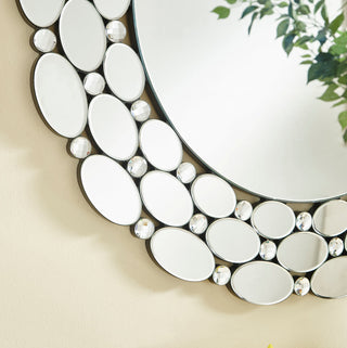 Sparkle 35 in. Contemporary Round Mirror in Clear