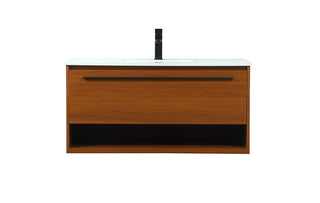 40 inch Single bathroom vanity in teak