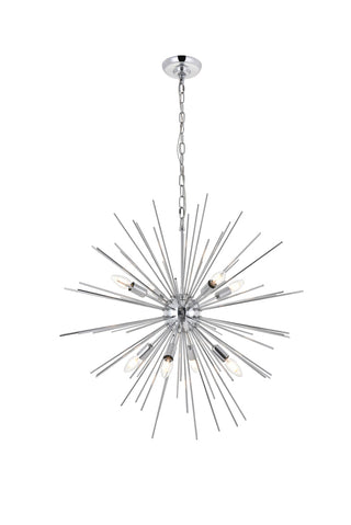 Timber 8 light Chrome Pendant