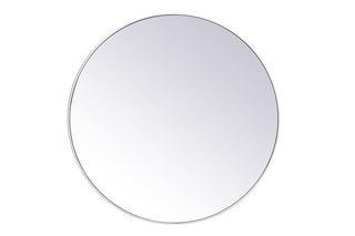 Metal frame round mirror 45 inch in White