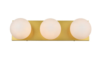 Jaylin 3 light Brass and frosted white Bath Sconce