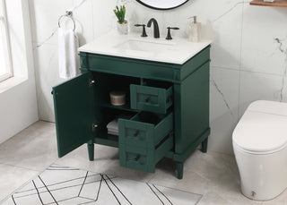 32 inch Single bathroom vanity in green