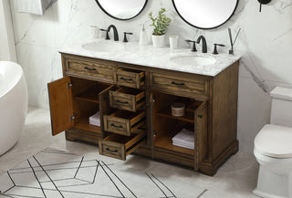 60 inch double bathroom vanity in driftwood