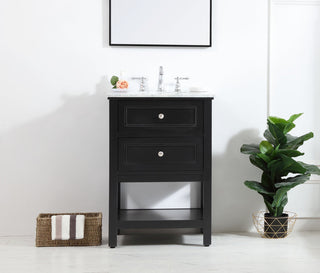 24 in. Single bathroom vanity set in Black