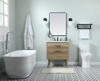 30 inch Single bathroom vanity in natural oak