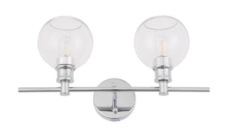 Collier 2 light Chrome and Clear glass Wall sconce