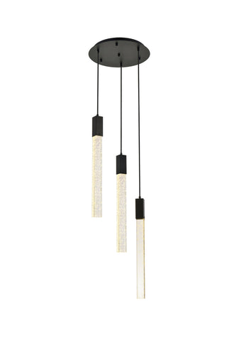 Weston 3 lights pendant in black