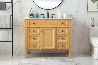 42 inch Single bathroom vanity in natural wood