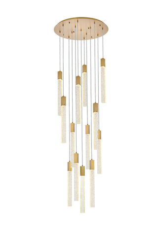 Weston 13 lights pendant in satin gold