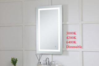 Helios 24in x 40in Hardwired LED mirror with touch sensor and color changing temperature 3000K/4200K/6400K